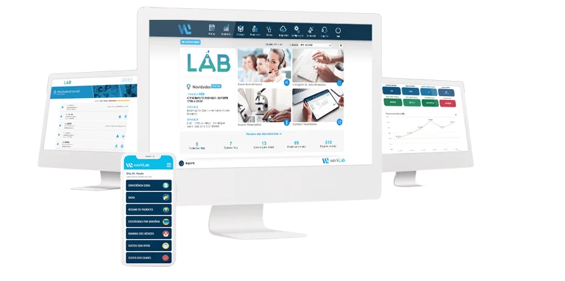 WorkLab em monitor, tablet e smartphone